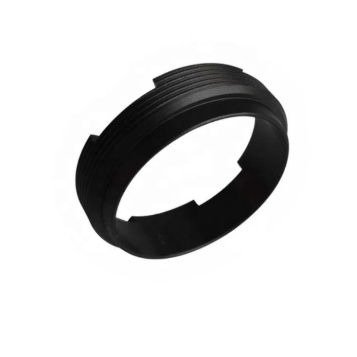 OEM Black Sandblasting Anodizing CNC Lathe Turning Threading Aluminum Ring